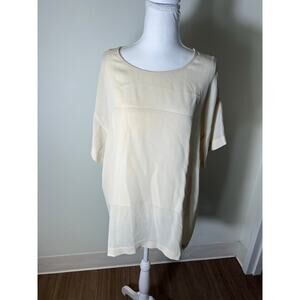 Bitte Kai Rand Short Sleeve Oversized Cream Blouse Sz M